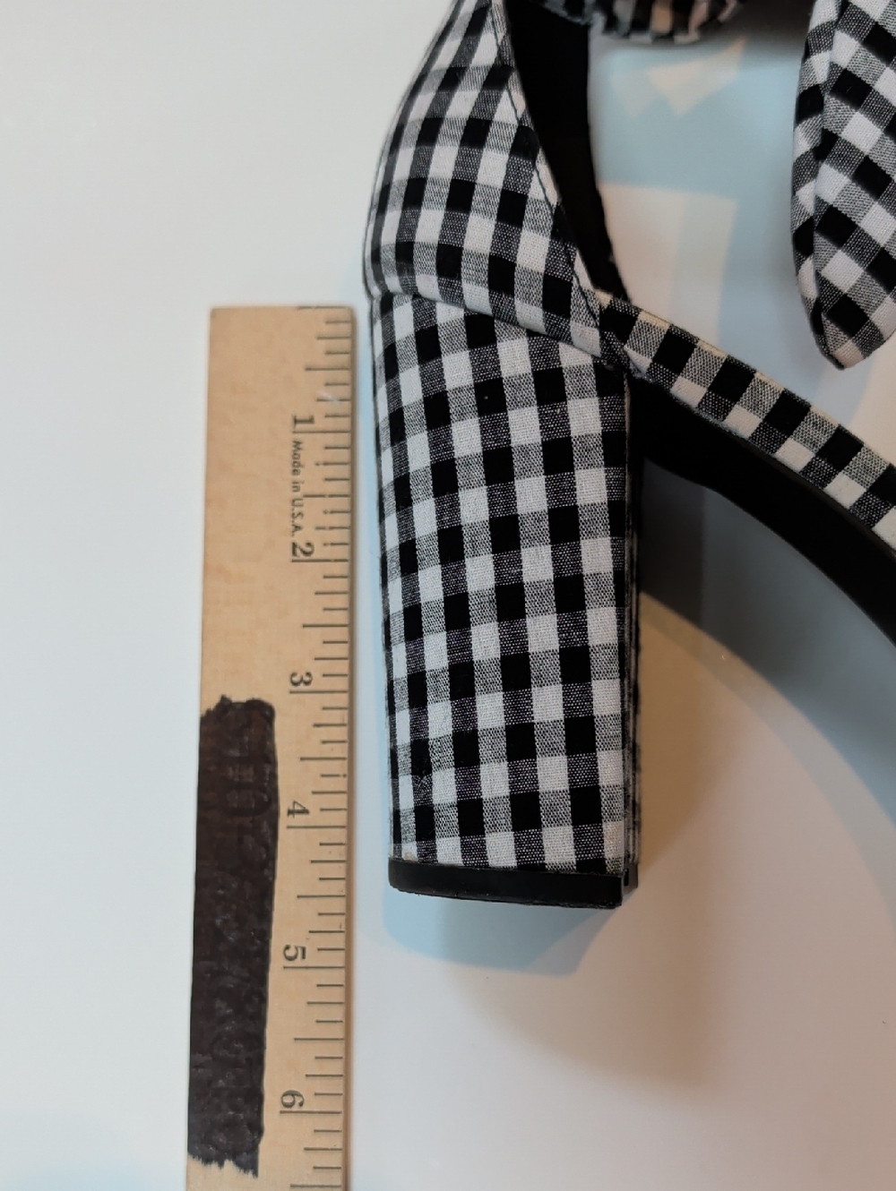 Lulu's, Covington, Black And White Gingham Block Heels. Sz 10 - Picture 10 of 11